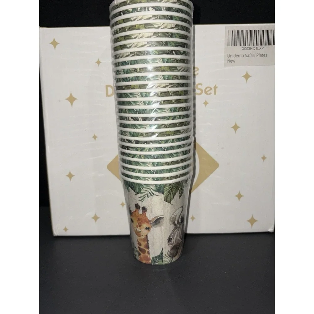 144 Piece Jungle Theme Disposable Dinnerware Set Party Baby Shower Birthday